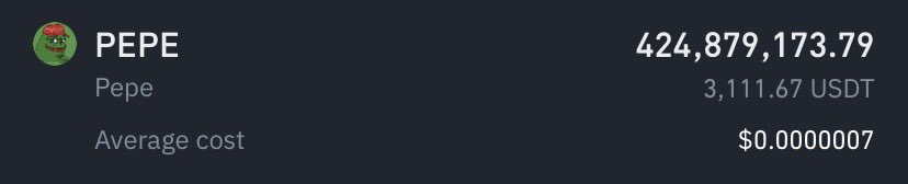 dreadProberts0's tweet image. Sold my first 10x (~9.5x) on pepe here
Yeah, I know its just $3000 but it feels so  good man.