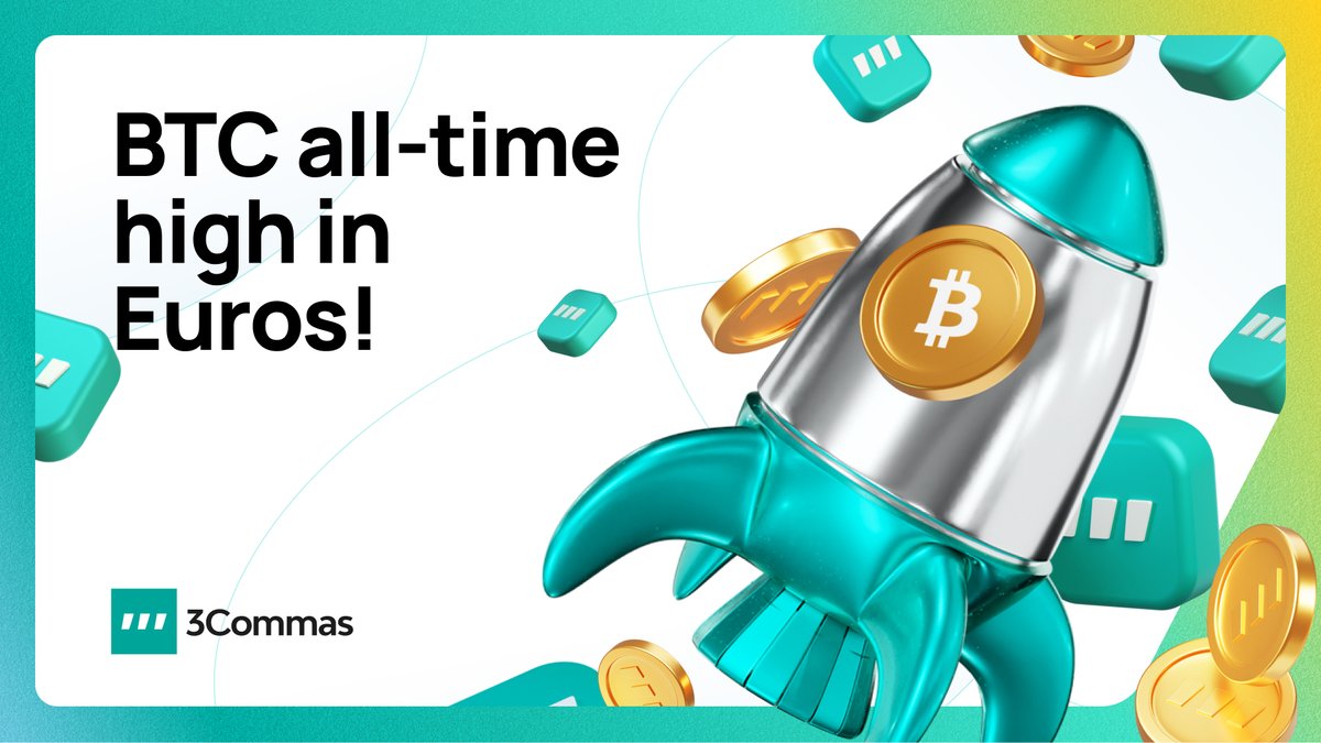 🚀 Breaking: Bitcoin Hits All-Time High in Euros! 💶📈 But when will it  conquer the USD peak? Stay tuned with 3Commas, the leading crypto trading  bots software, for the latest updates! 🌟 #