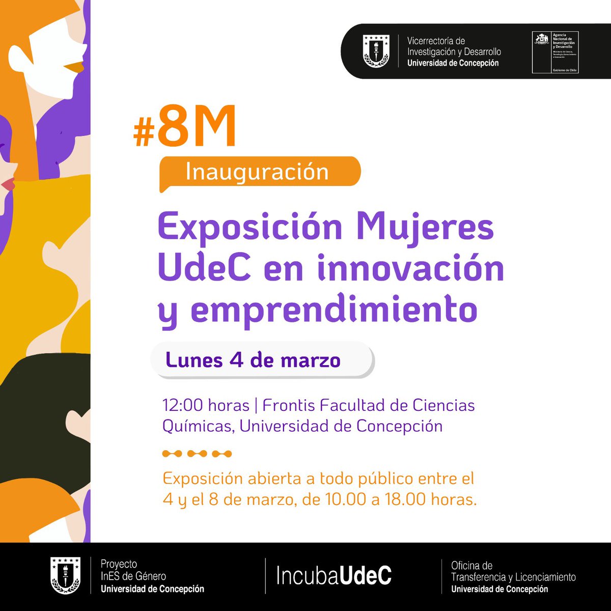 💜Hoy a las 12, en la Facultad de Ciencias Químicas, inauguramos la Expo “Mujeres UdeC en innovación y emprendimiento”. No faltes! 💜