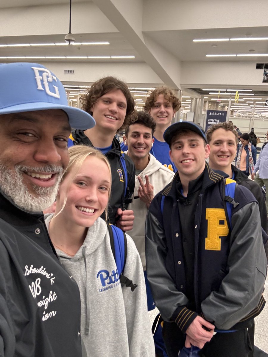 adamcwalker27's tweet photo. Just when you need a smile.  I saw the ⁦@Pitt_SWIM_DIVE⁩ Team at the ⁦@HartsfieldATL⁩ and a big congratulations ⁦@clairejansenn⁩ for breaking #Pitt record in the 100 Back and qualifying for @NCAA Championship #H2P ⁦@PittATHLETICS_⁩ https://t.co/9y3RFfls49