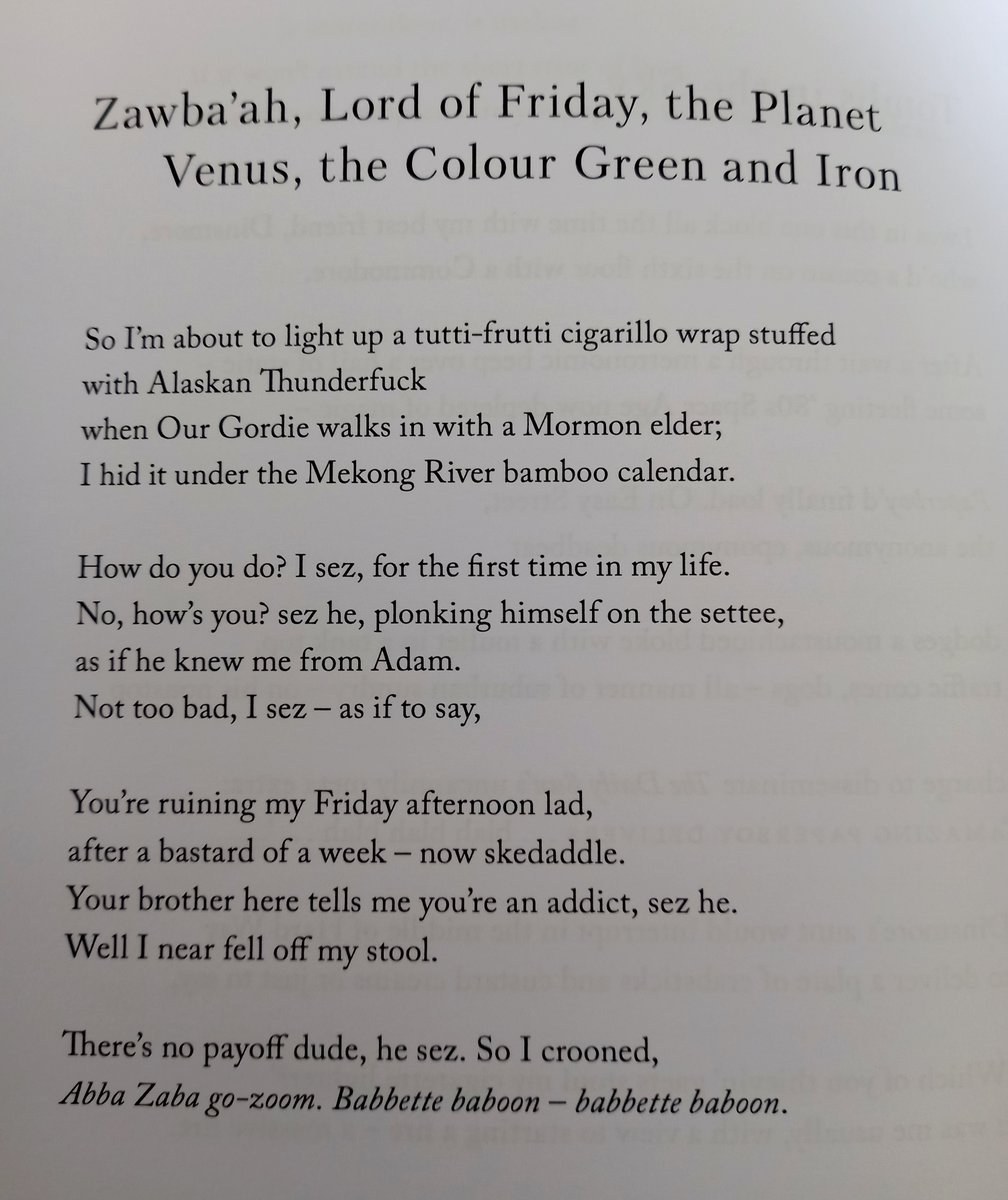 This is a poem from Gub by @al_mac_e. The book is so good I felt compelled to write a blurb for it, and that blurb contained various thoughtfully chosen and complimentary adjectives. It's a brilliant and clever and funny book, you should buy it