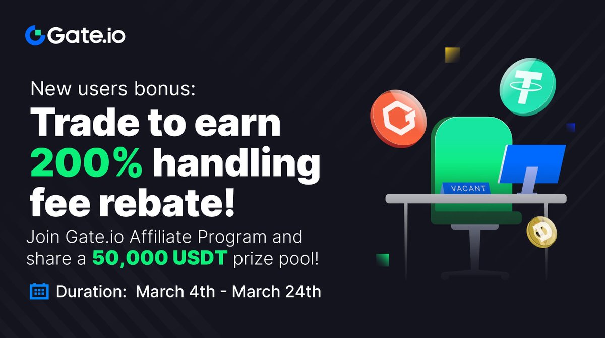 Gate's tweet image. 🎉 New users trade to enjoy a 200% handling fee rebate, up to 500 USDT! 💰

✨ Star Team competition: Share a 50,000 USDT prize pool!

🔥 Join the Gate.io Affiliate Program now 👇gate.io/questionnaire/…

#Airdrop #Cryptocurrency #TradingEvent #StarTeamCompetition