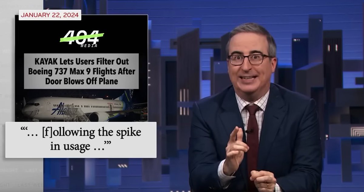 Thank you to one of our paid subscribers, Chris, for sending this along from the latest John Oliver episode. You can subscribe for bonus content, unlimited access to our articles, FOIA advice, and much more, here: 404media.co/membership