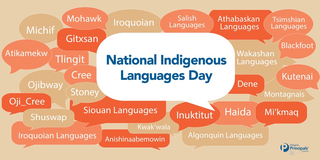 Today is National Indigenous Languages Day, an opportunity for Indigenous & non-Indigenous peoples in Canada to recognize and celebrate the rich & diverse heritage of Indigenous languages.
