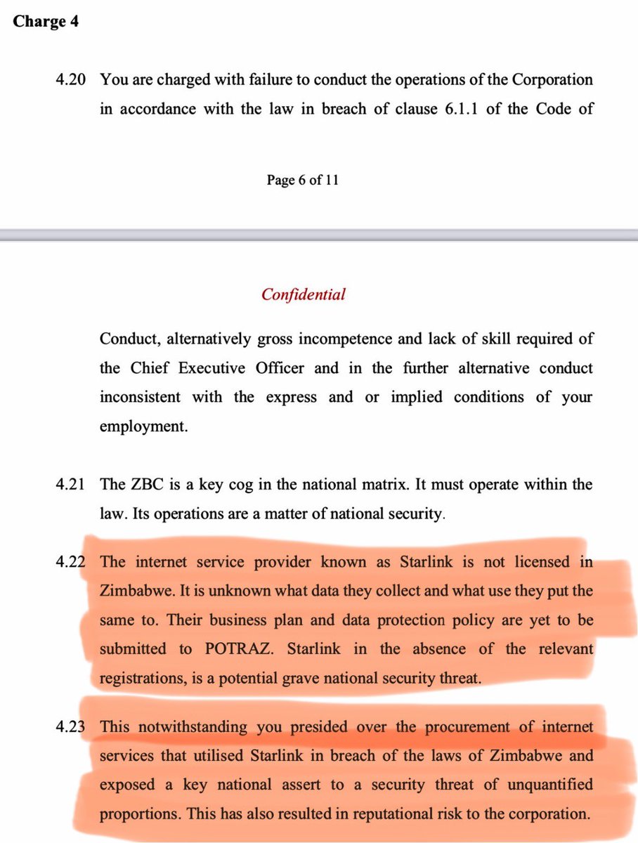 🟣Good day @nickmangwana, 1. A week ago, I asked you why @ZBCNewsonline was using @Starlink but not getting prosecuted like other companies. 2. You said my post was “drama”. 3. Today, the use of @Starlink by @ZBCNewsonline has been confirmed in the charge sheet against its…