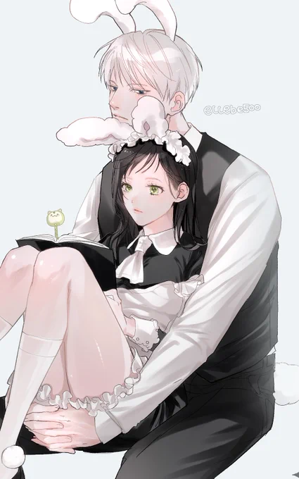 これはメイド主チャンのが見えないようにガードしてるセイヤっていう設定です セイ主可愛いねぇ 