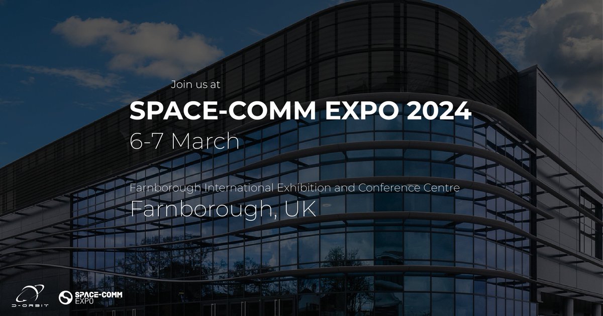 On March 6-7, we'll be at Space-Comm Expo, the UK's top space industry event. Join us to learn how D-Orbit's solutions for space logistics can support your mission! Reach out to Simon Reid, Diego Garcés de Marcilla, and Viney Jean-Francois Dhiri if you're around! #wearedorbit