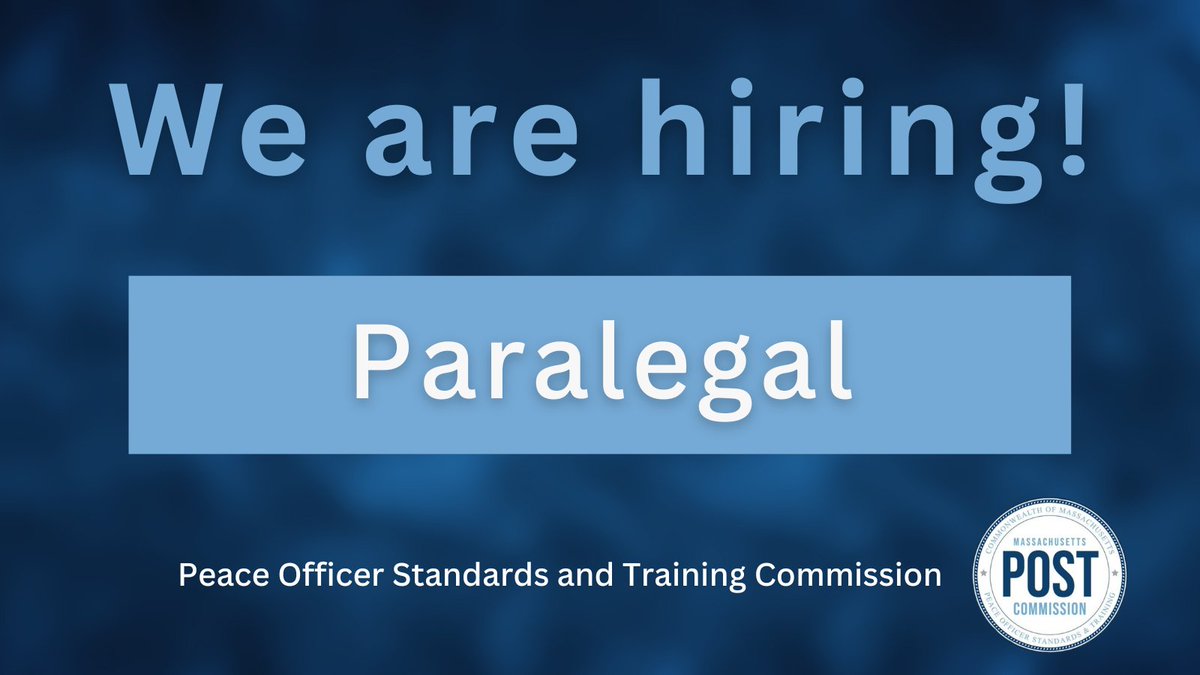 POST is #hiring a Paralegal to our Legal Division! Learn more here: mass.gov/info-details/j…