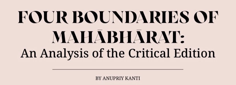 Exciting news: My essay on the Mahābhārat (Page 15-24) has been published in MythKatha, a magazine by <a href="/Mythopia_/">Mythopia</a> 

I talk about the epic’s structure along with its significance of its start and conclusion.

Link to the magazine:
tinyurl.com/mythopiamythka…
(See page 15 onwards)