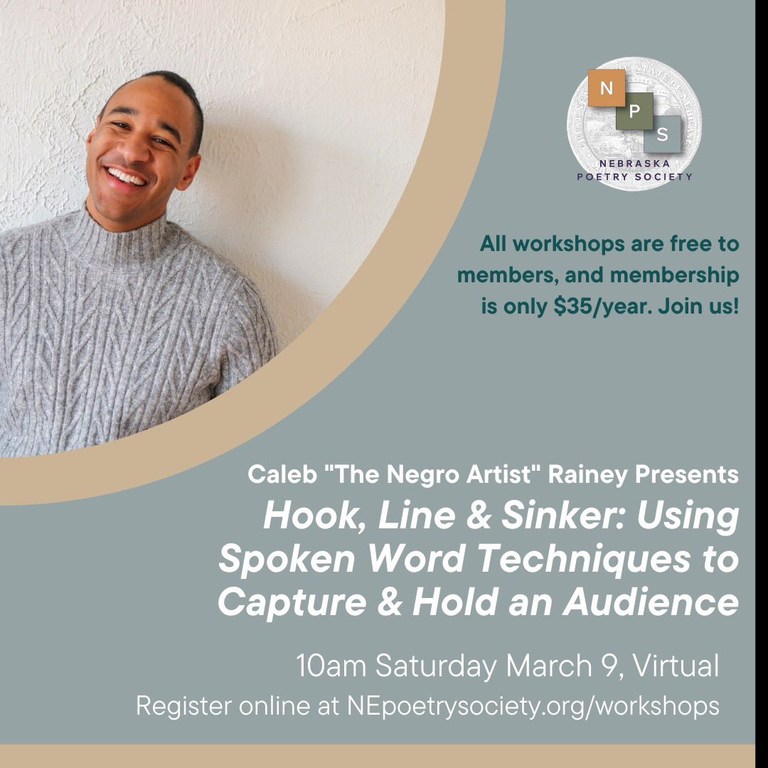 Read your work with confidence 💪🏼💪🏽💪🏾 If you want to read your poetry out loud to an audience, you need this workshop. Learn more and sign up here: nepoetrysociety.org/event-details/…

#learnfromthebest #amwritingpoetry #poetry #poets #poetrylovers #poetryworkshop #fortheloveofpoetry