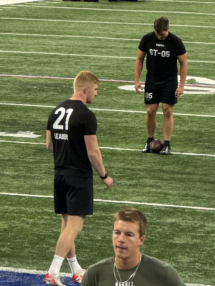 DropkickMangan's tweet photo. A lot of chat about Leader and Mallinders rugby background and how they clearly have “the mind of an athlete” something that NFL scouts feel that college kickers were lacking. 

#NFLCombine @DarraghLeader #InternationalPathwayProgram @NFLUK https://t.co/hnIXRYtuEt