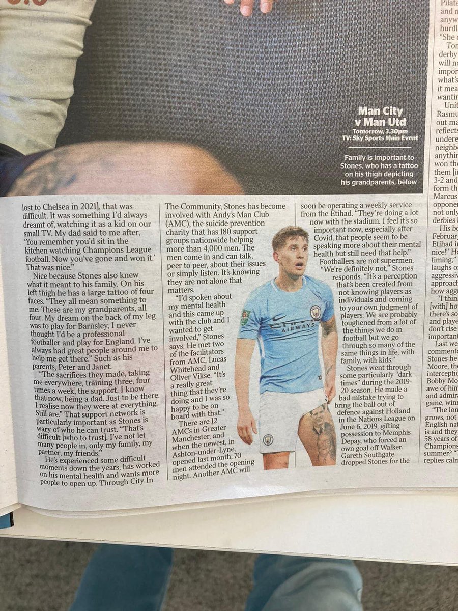 Brilliant write up with Andys Man Club and John Stones 💙👌🏻