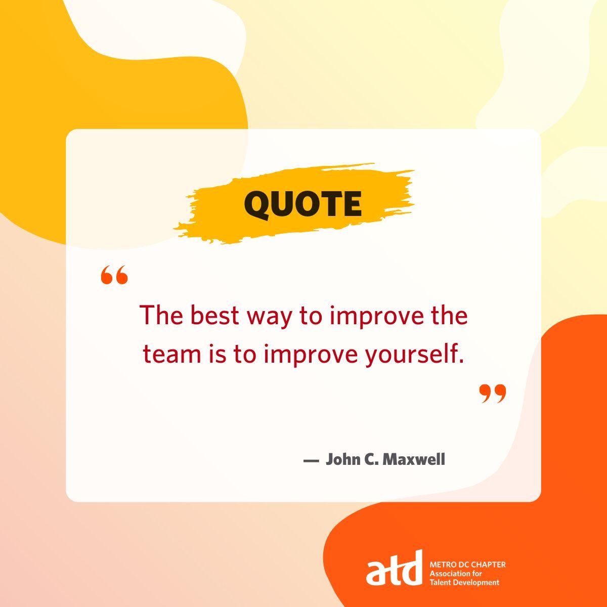 "The best way to improve the team is to improve yourself." - John C. Maxwell 🌟

Inspirational words to live by! 💡 Elevating your own skills and mindset not only benefits you but also enriches the entire team's performance and dynamics.