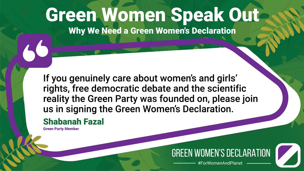 If like us you share Shabanah’s values, come and join us and sign the declaration. You can also hear more from Shabanah and our other signatories by visiting linktr.ee/greenwomensdec… 
#ForWomenAndPlanet