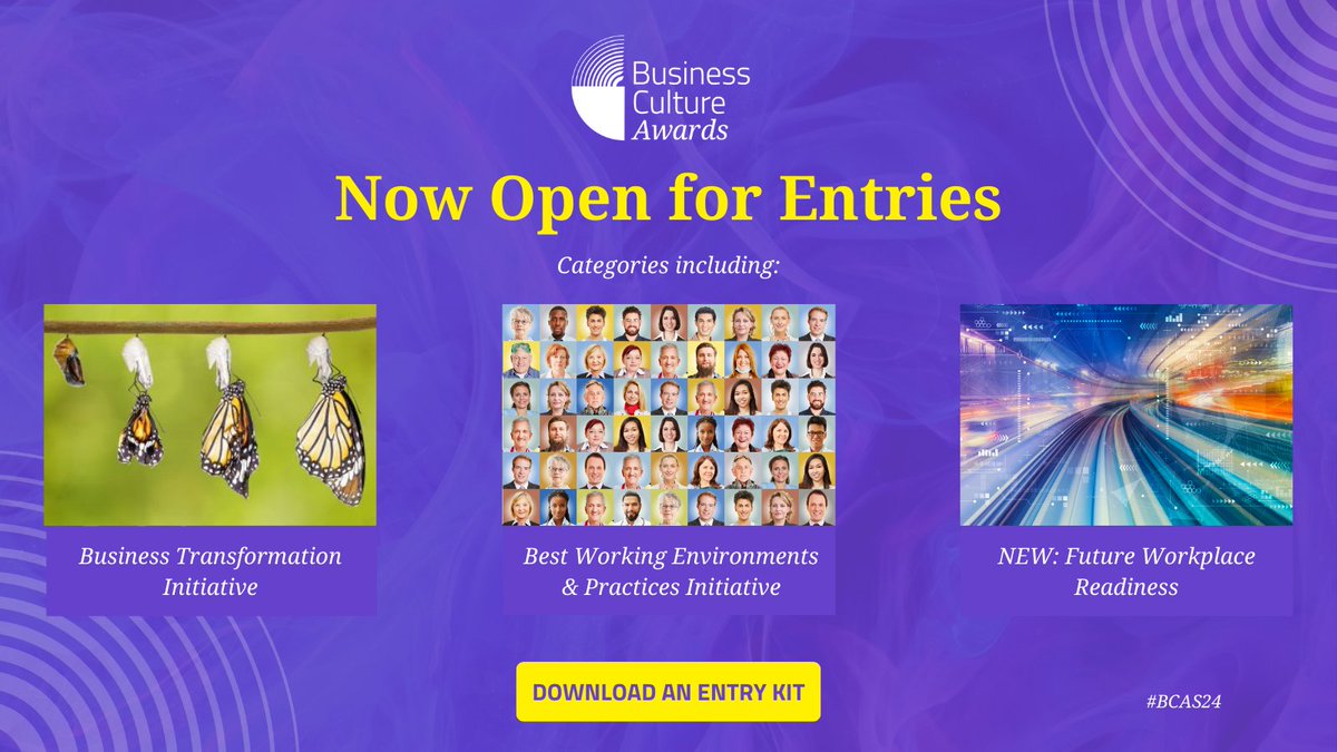 Can your organisation showcase work that has positively impacted on your culture and employee experience? Check out this year's Business Culture Awards categories here: businesscultureawards.com We’d love to hear what action you’ve taken! #EmployeeEngagement #HumanResources #BCAS24