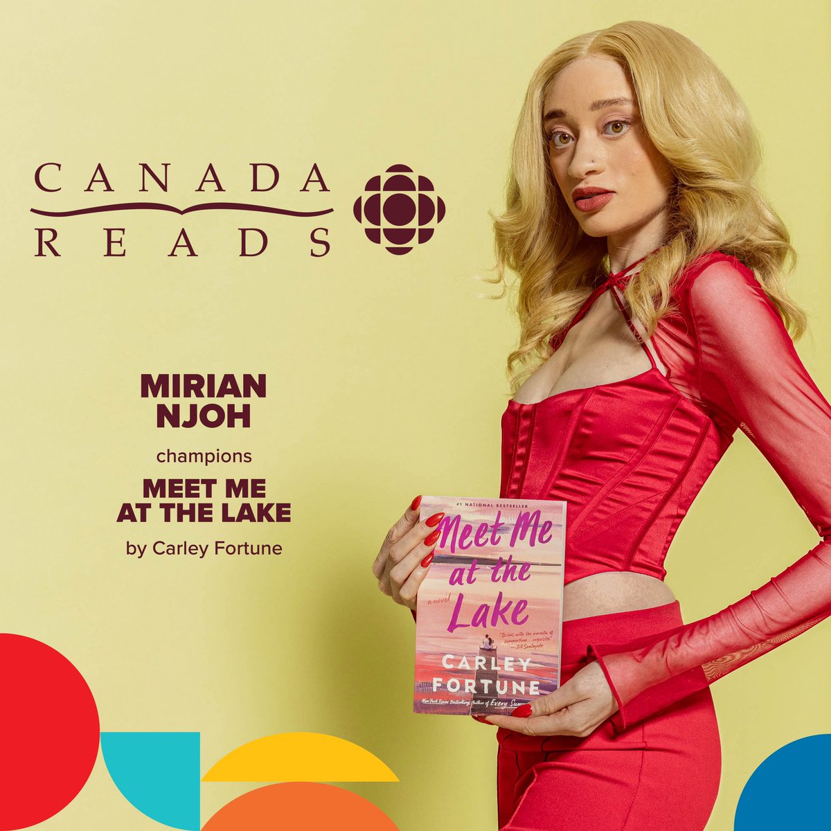 Happy #CanadaReads Day! Join us in cheering on @MirianNjoh today as she defends @CarleyFortune's breathtaking #1 bestseller, Meet Me at the Lake - the first ever romance novel selected! Tune in to the great Canadian book debate this morning at 10am ET. @cbcbooks