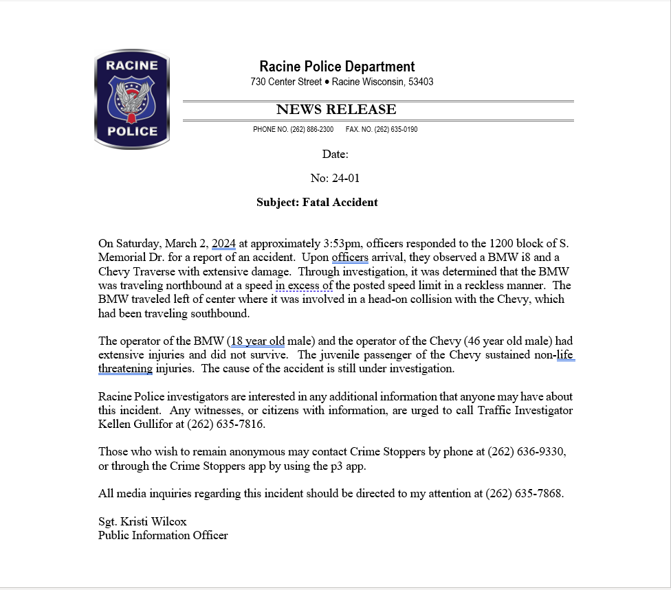 Racine Police (@racinepd) on Twitter photo 