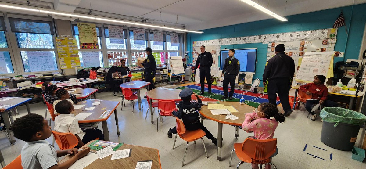 Members from Engine 63 recently visited with future PFD members at career day. This was at an elementary school in East Oak Lane. #PFDstrongertogether