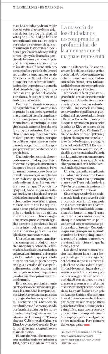 No es demasiado tarde para revertir el deterioro político de EU. @FukuyamaFrancis @FT en @mileniodiario