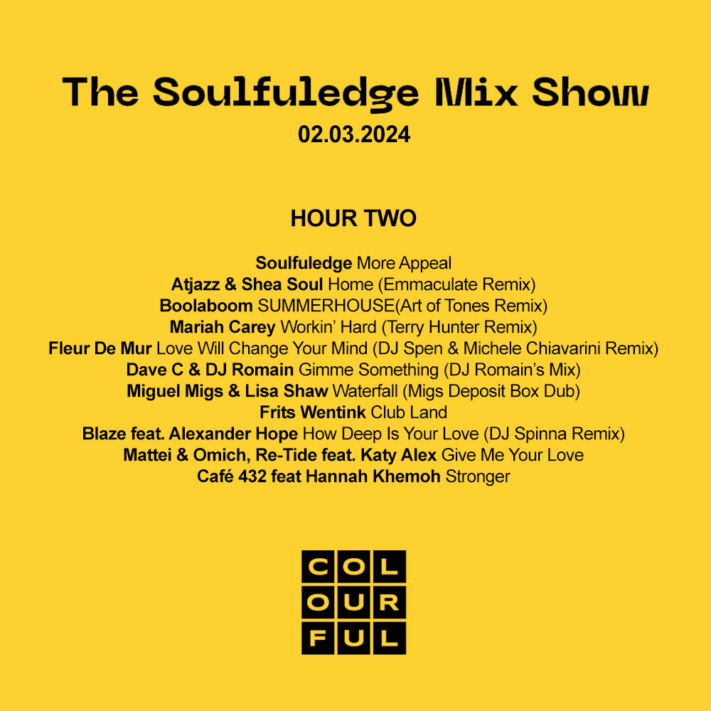 BIG thanks to everyone who tuned in on Saturday night for my @colourfulradio show! Full tracklisting in all its glory for the spotters attached.

If you missed any of the show then head on over to colourful.com/shows/soulfule…

#tracklisting #radio #newmusic #listenagain