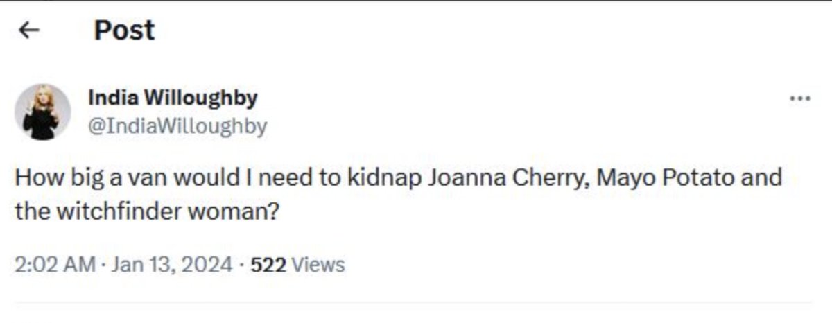 For reference, this is the individual whose precious feelings are more important than truth, according to some of his fellow men. If you think women calling this person a man is more offensive than him publicly fantasising about kidnapping women, I can't help you.