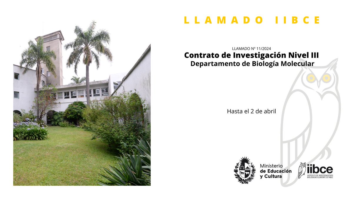 Un llamado más: para investigar #biologíamolecular en el Instituto 🔬🧫🧬 Más info en nuestra web &gt; tinyurl.com/nhfmah8y