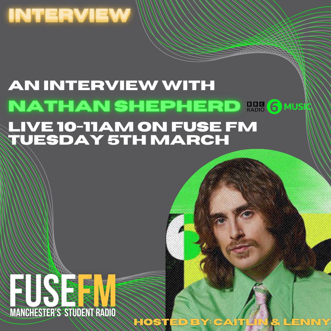 Interview with Nathan Shepherd (Good Future) ⚡️📣 He will be talking about working in radio, his connection to indie music as a young person, how the BBC supports up and coming bands as well as the upcoming 6 Music Festival. 🔊Tuesday 5th March 10AM on Fuse FM