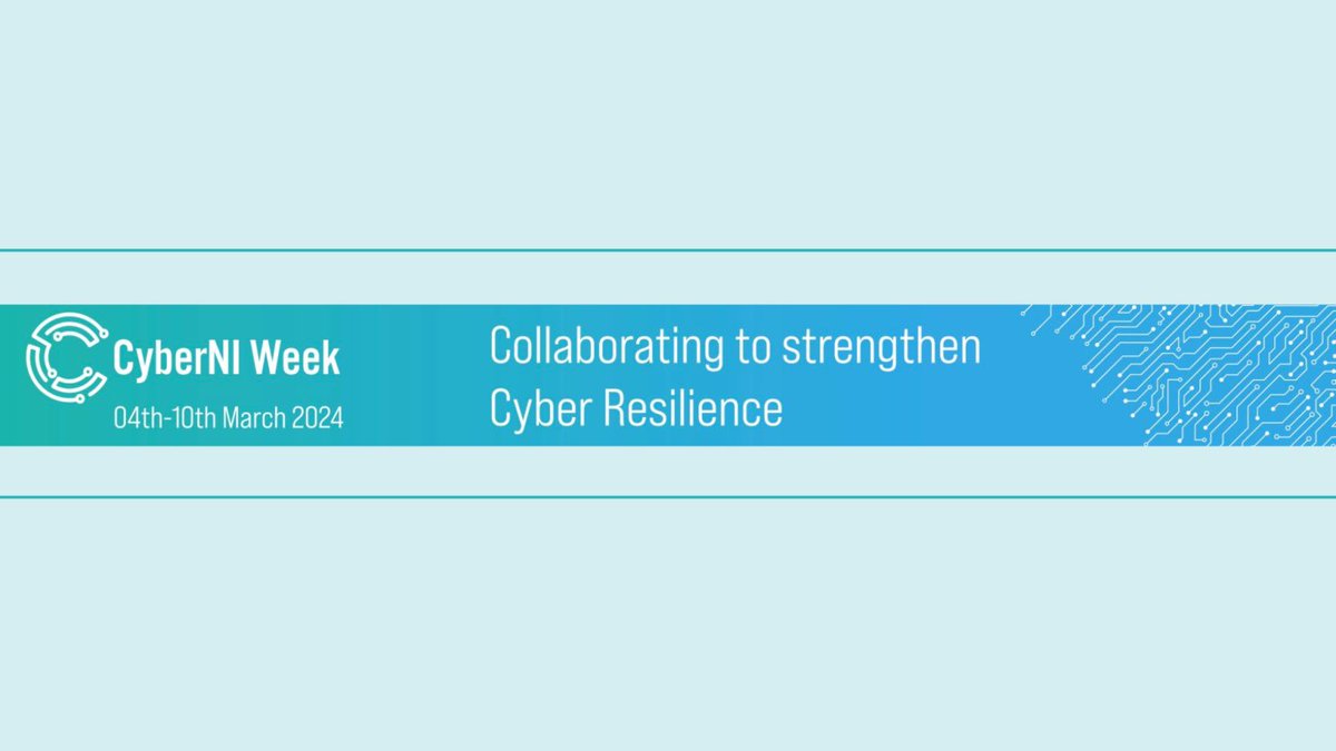 An exciting week for Cyber in Northern Ireland!

Building upon the successes of CyberUK 2023, the @NICyberSC (NICSC) is coordinating the delivery of the inaugural CyberNI week.

Full details here: nicybersecuritycentre.gov.uk/events/cyberni…

#CyberNIWeek #Cybersecurity #NorthernIreland #Cyber