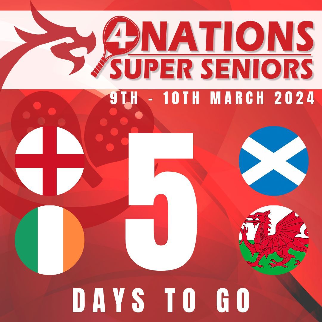 welshpadel's tweet image. THE COUNTDOWN IS ON!

England, Ireland, Scotland, Wales all take part in a padel tournament that was so well received last year, it's back!

Welsh Team sponsored by ourselves at the Welsh padel Centre and Pro Padel Courts @propadelcourts 

#welshpadel #padeltennis
