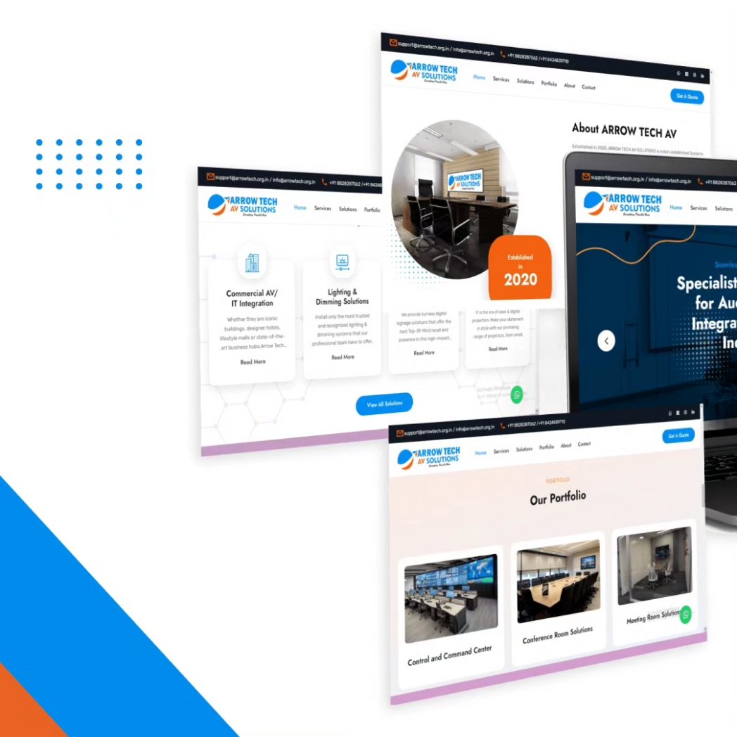 techniculcloud's tweet photo. Step into the future of AV &amp; IT integration with our dynamic website for ARROW TECH AV SOLUTIONS. We ensure client satisfaction through professional services, supported by tried-and-tested methods and products. https://t.co/SYp5KvYRli