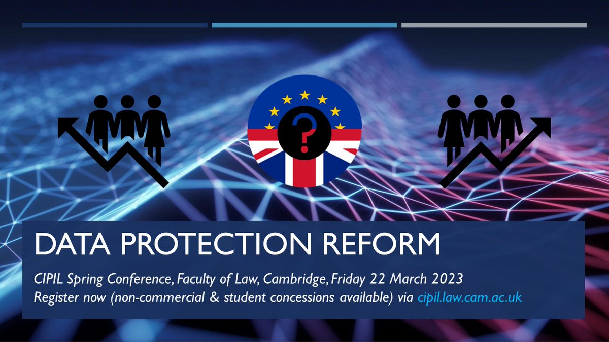 Less than 3 weeks to go before our Spring Conference on #dataprotection reform. We'll look at both substance & enforcement of #GDPR with great line-up of speakers incl @johnnyryan, @jimkillock, @FusterGloria, @Nadya_Purtova & @winfriedveil. Register via cipil.law.cam.ac.uk/seminars-and-e…