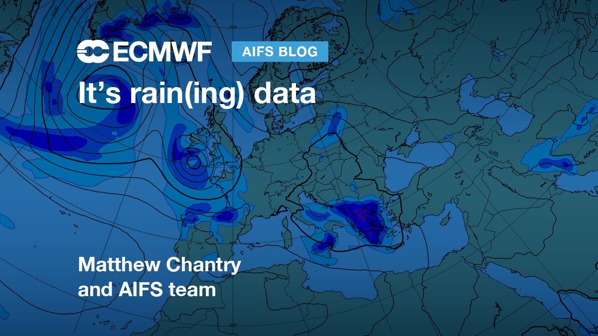 New blog post: Matthew Chantry and the #AIFS team provide an update on our AIFS #MachineLearning model, including the addition of precipitation fields and open data for all. ➡️ ecmwf.int/en/about/media…
#ECMWFopendata