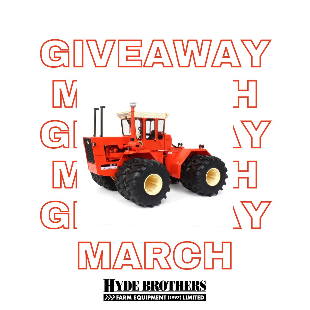 85th Year Anniversary GIVEAWAY!🎉 Month Three is an Allis-Chalmers 440 4WD Tractor with Duals – 50th Anniversary Edition – Prestige Collection, retailing at $400.00!

Like &amp; Retweet this post for an entry, Contest ends April 1st, 2024.