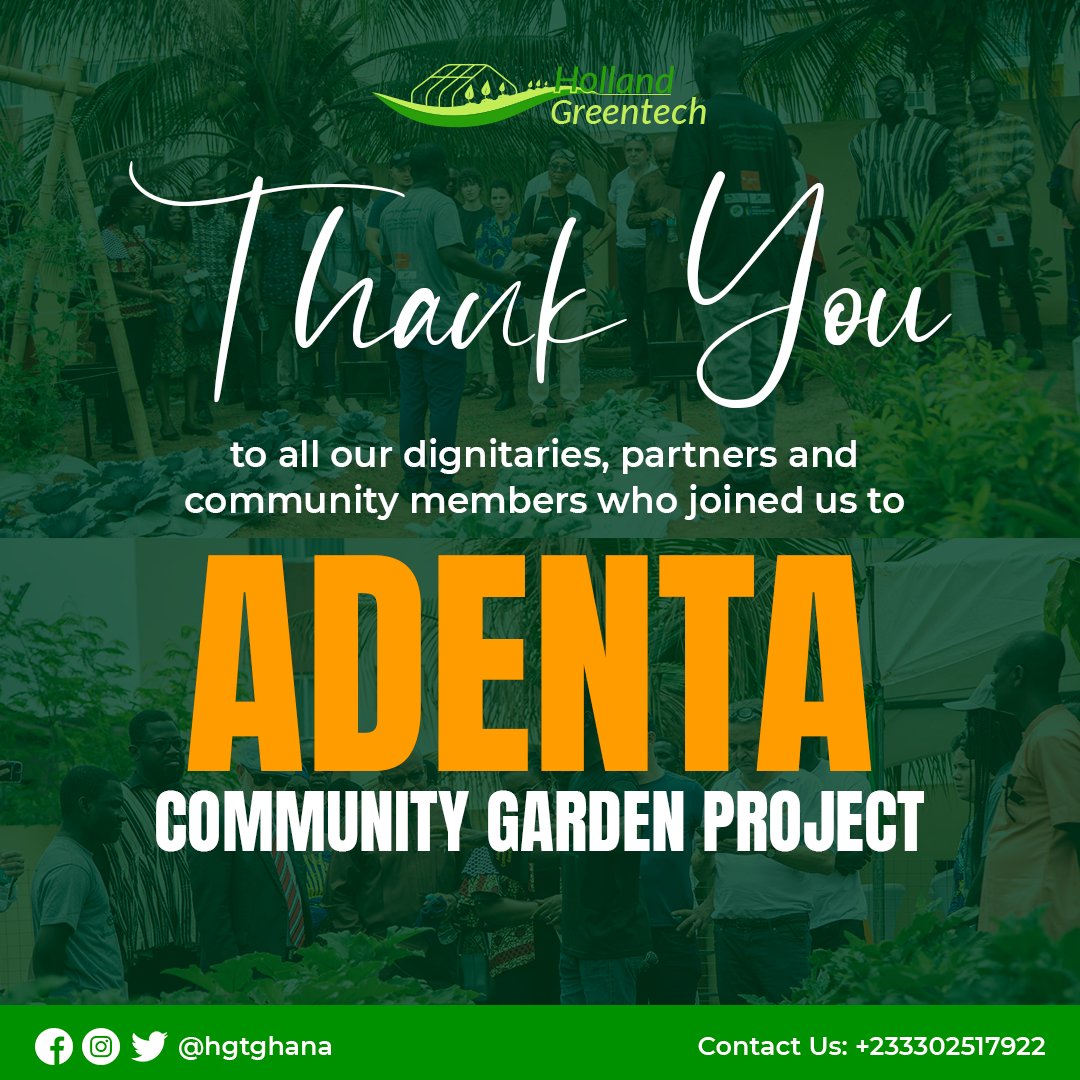 Heartfelt thanks to all our esteemed dignitaries and partners – including @netherlandsembassy, @Defarmercist , Adenta Municipal Assembly, Ministry of Food and Agriculture, HBP, and GNBCC – for gracing us with your presence at the Adenta Community Garden launch!