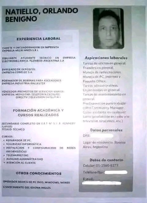 Hola. Me ayudan a encontrar trabajo de casero, en Interior del país?. Tecn. electrom. (47). Discapacitado, no incapaz. Con referenc, certif. buena conducta. No soy ni vago, ni ocupa, quiero un futuro mejor. Prioridad: vivienda y salario. Wtsp: +54-9-11-3560-8277. Grs 🙏 Orlando.