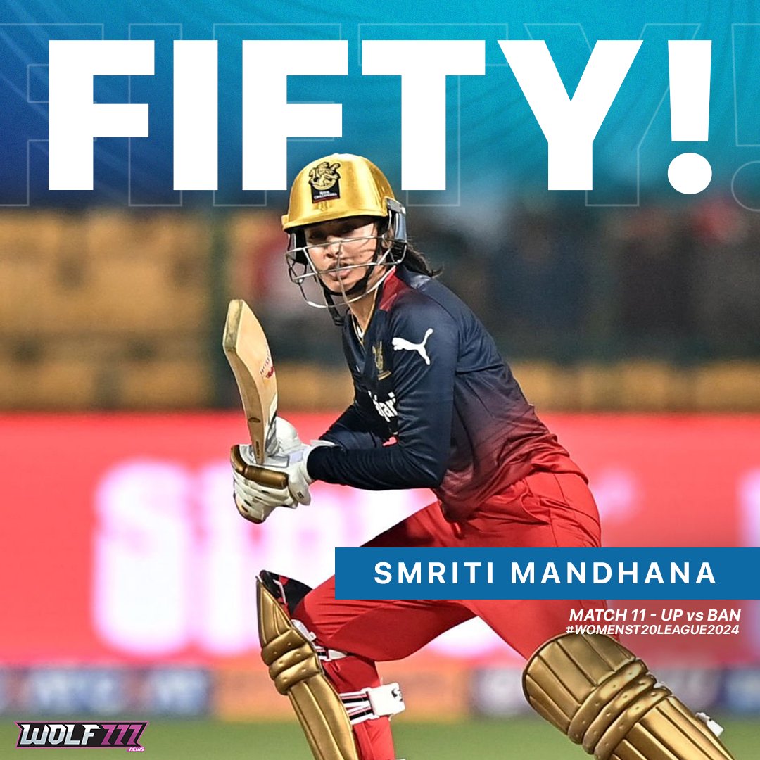 Skipper Mandhana lit up Chinnaswamy Stadium with a fifty in their last home game against UP! #SmritiMandhana #Cricket #t20 #WomensCricket #Bangalore #Wolf777news