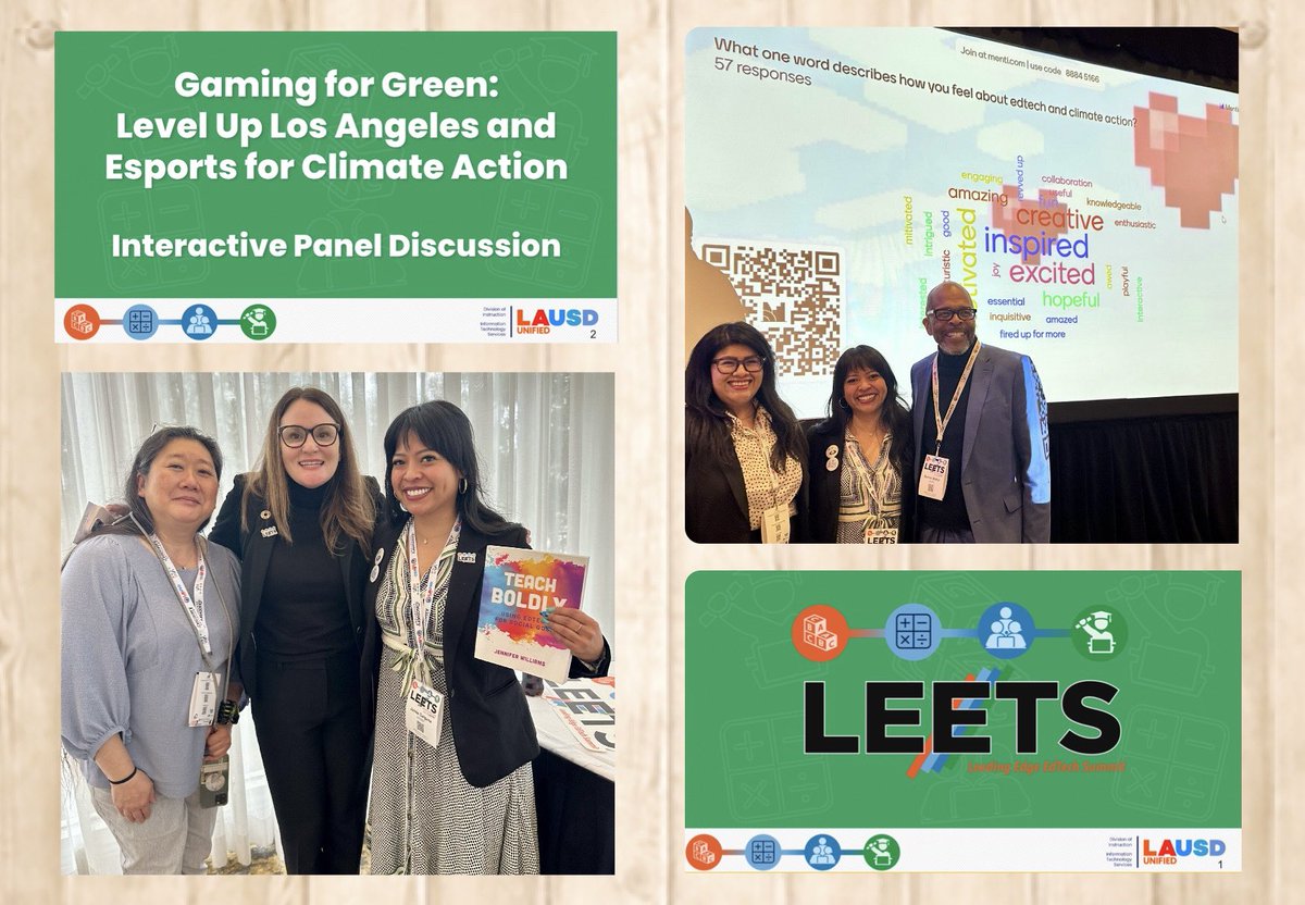 Had a blast @ #LEETS24 facilitating a #LevelUpLA panel w/ @LASchoolsNorth’s inspiring teachers + climate literacy social justice equity champions @profesorachacon & Mr. Walker🏆🌎. Also got to meet edtech for social good leaders @venicesensei & @JenWilliamsEdu IRL!🤩What a treat!