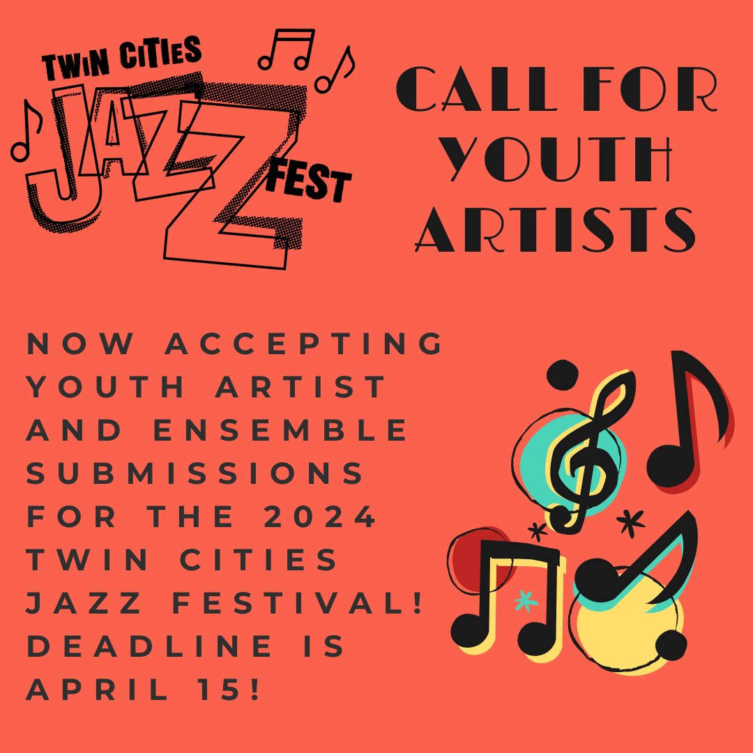 Twin Cities Jazz Festival is now accepting submissions for the 2024 Youth Stage - June 21-22! If you are interested in submitting for consideration and/or would like further information - please visit: twincitiesjazzfestival.com/contact-us/ #tcjazzfest #youngartist #jazz #jazzmusic