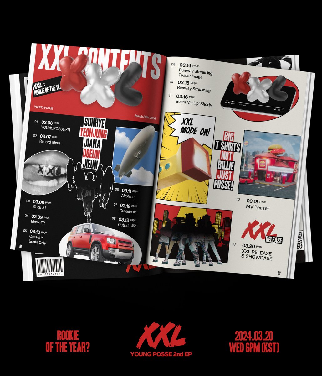 THE CONTENTS FOR
YOUNG POSSE'S 2ND EP ALBUM
〈XXL〉 MARCH ISSUE

💿 YOUNG POSSE 2nd EP 〈XXL〉
⏰ 2024.03.20 6PM(KST)

#YOUNGPOSSE #영파씨 #ヤングパッシ
#XXL #YOUNGPOSSE_XXL