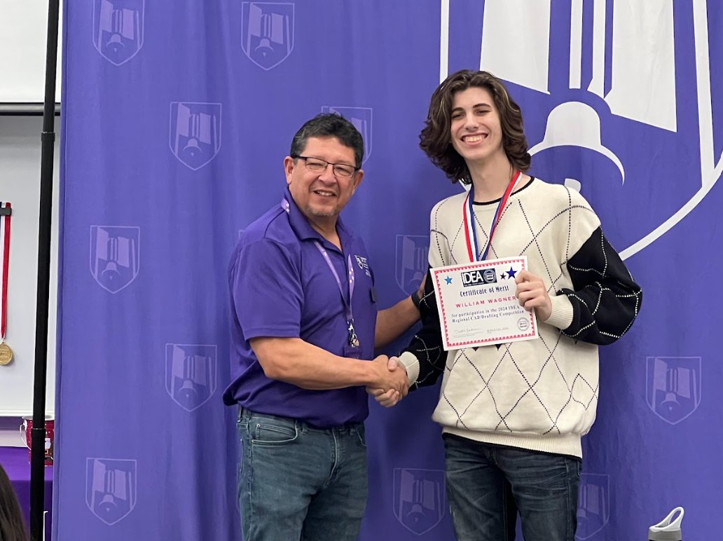 Congratulations to William Wagner who placed 1st in the Machine CAD competition at the @IllinoisDEA Regional Competition at @JolietJrCollege. We are so proud of all of your hard work and accomplishments. @LockportHS205