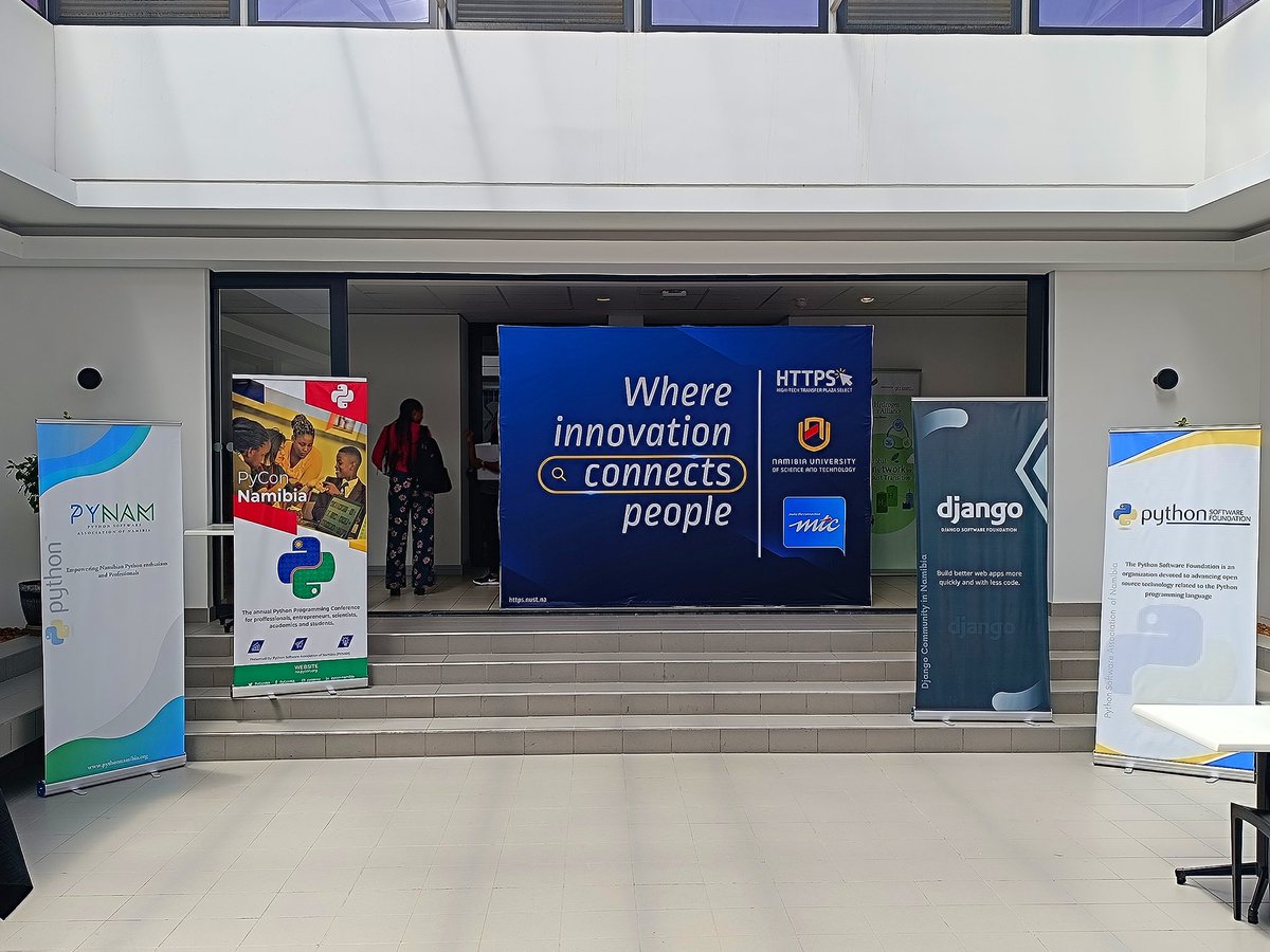 muheuenga's tweet image. I am not a person who stresses that much but designing and printing these banners gave me a tough time during the conference preparation. Dealing with printing companies is not easy at all👎👎. Anyway, I am doing my social responsibility #pyconna24 #pyconnamibia