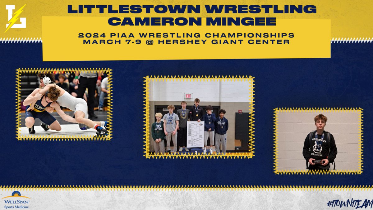 Huge Congratulations to Cam Mingee. He placed 2nd at Southeast 2A Regionals which earns him a ticket to the PIAA Wrestling Championships @ Hershey Giant Center March 7-9. Tickets online only: am.ticketmaster.com/hershey/buy