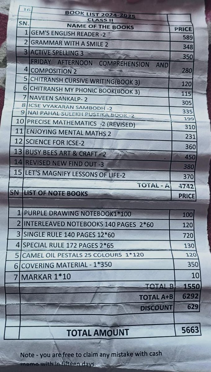 TheTimeKeepar's tweet image. I just received a list of books for class II, these are even more expensive than Engineering books. God knows where this money is going. @EduMinOfIndia