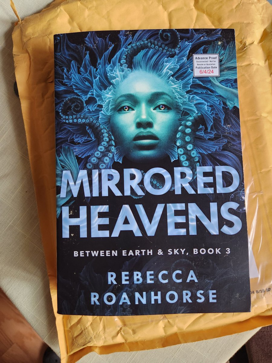 I walked outside and saw a package at my front door and it was the SERIES FINALE TO REBECCA ROANHORSE'S BETWEEN EARTH &amp; SKY TRILOGYYYYYYYY 😭😭😭😭😭😭😭😭😭😭😭