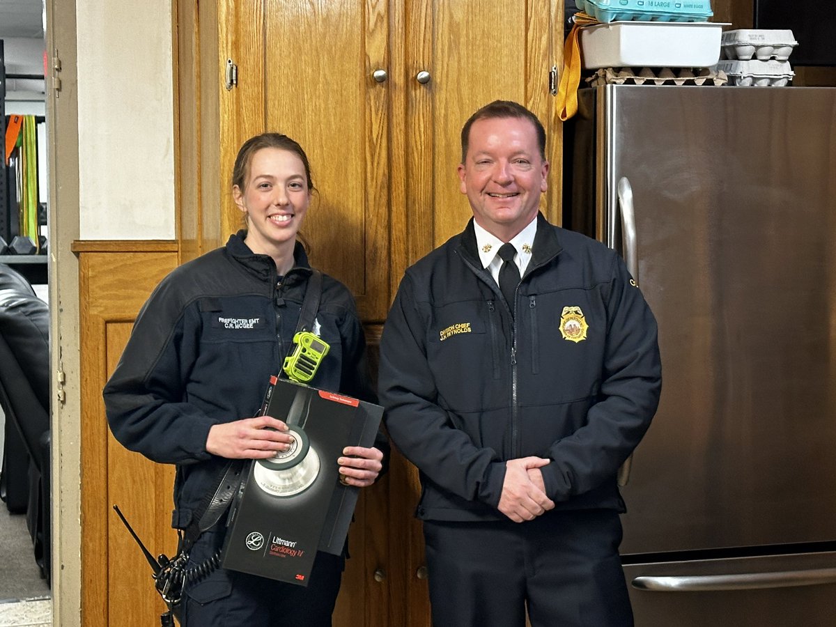 Firefighter/Paramedic Casey McGee was recognized today by Fire Chief Gulisano and members of the command staff for completing her Advanced Life Support certification and being released to practice in the TEMS region. FF/PM McGee is assigned to Firehouse 1 in South Norfolk. 👏