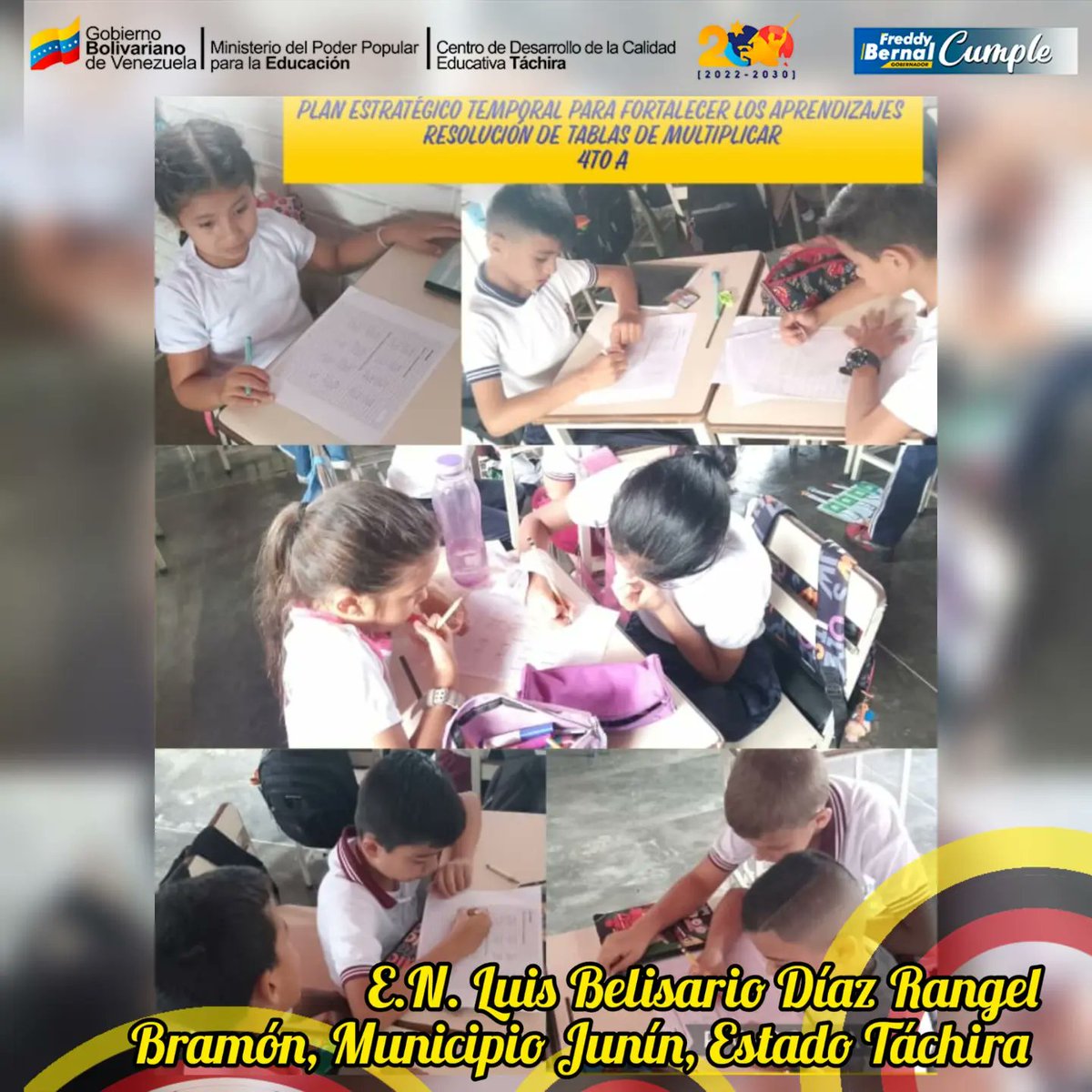 Estudiantes del 4to Grado Sección A, desarrollando el pensamiento lógico matemático en el marco del Plan Temporal para el fortalecimiento de los Aprendizajes