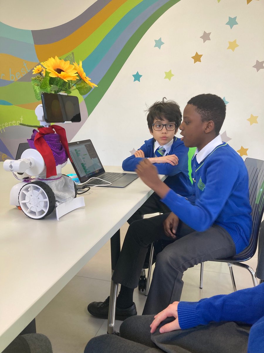 What an inspiring start to the week with @stjhighgate and their Computing Club. Humanoid coding with costumes to create a classroom teacher monitoring sound levels in class and creating a friendly robot tutor to set tasks for Early Years children. We look forward to you all
