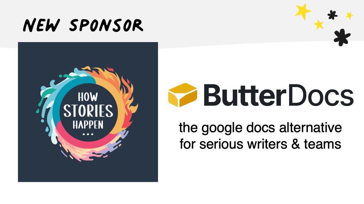 Excited to share that @ButterDocsHQ has signed on to be a sponsor for my upcoming show, How Stories Happen. It's an outlining app + notes app + writing app in 1, built for serious writers/content leaders. I'll be showcasing my process on video. Shout-out to @stoicroberto.