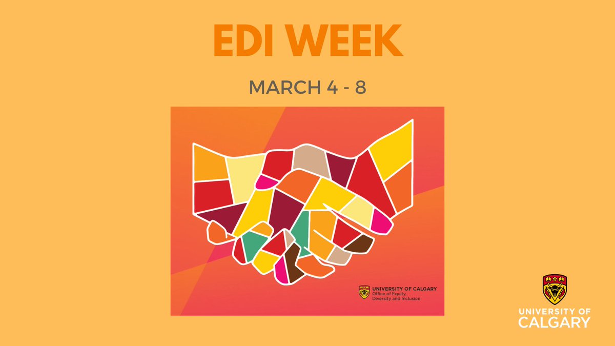 It's EDI Week at UCalgary! Celebrate by participating in these sessions offered by OFDP: TODAY: Implicit Bias in Medicine bit.ly/3TjyjUS WEDNESDAY: EDI Moments - Train the Trainer bit.ly/3IrQ1Pu More events across UCalgary: ucalgary.ca/equity-diversi…