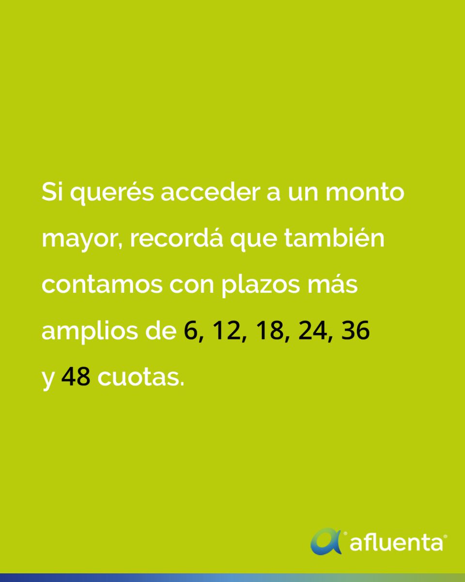 ¡Tenemos un nuevo plazo en AR y MX!🎉

Ahora los solicitantes pueden acceder aun crédito y abonarlo en 3 meses. Y los inversores pueden sumar un nuevo plazo que les permite hacer rendir el dinero a corto plazo.

Más info afluenta.com afluenta.mx

#Afluenta